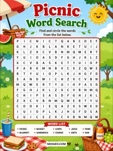 Picnic Word Search