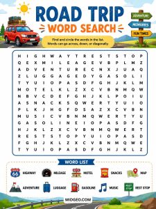 Road Trip Word Search