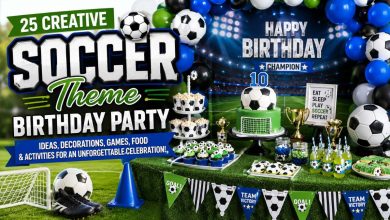 25 Creative Soccer Theme Birthday Party Ideas for an Unforgettable Celebration 5 Soccer theme birthday party decorations with blue balloons and soccer balls