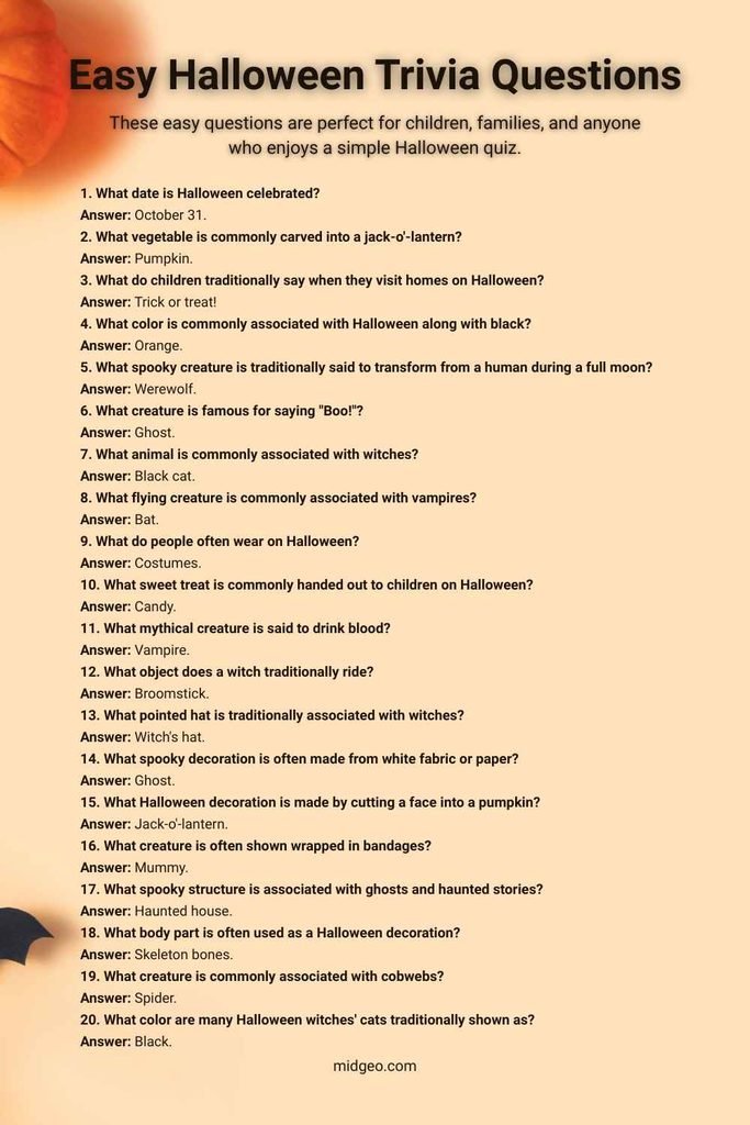 Easy Halloween Trivia Questions