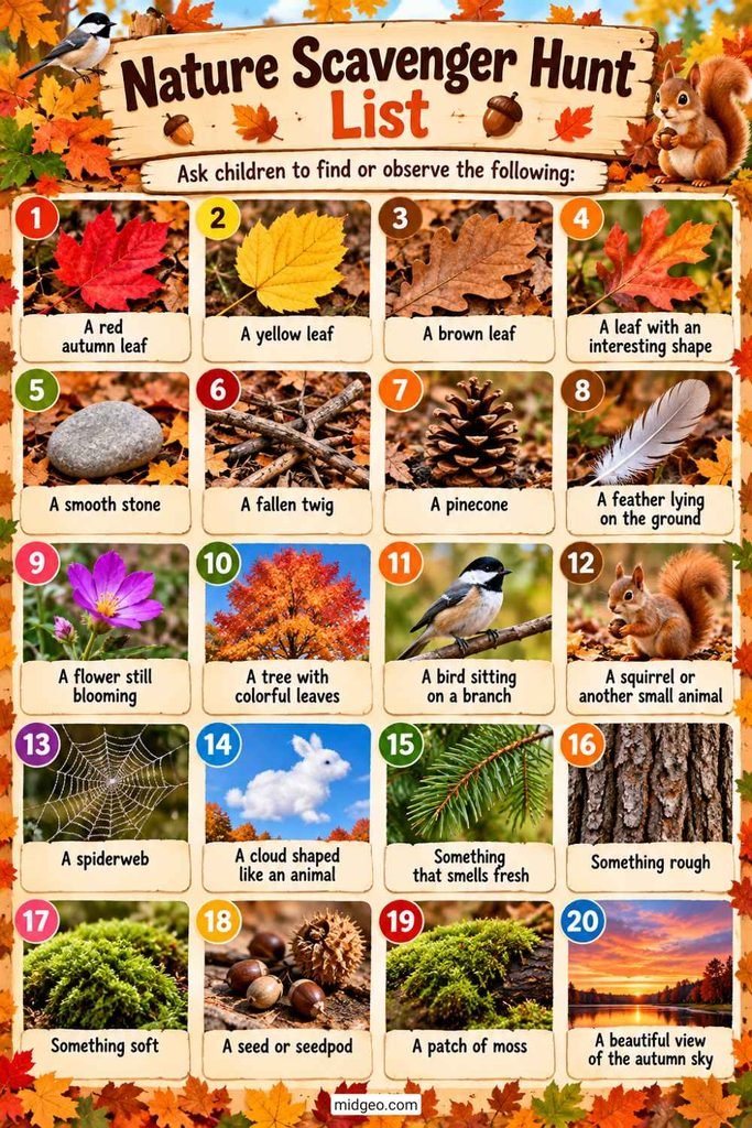 Thanksgiving Scavenger Hunt Ideas for Kids, Teens & Adults 2 Nature Scavenger Hunt List