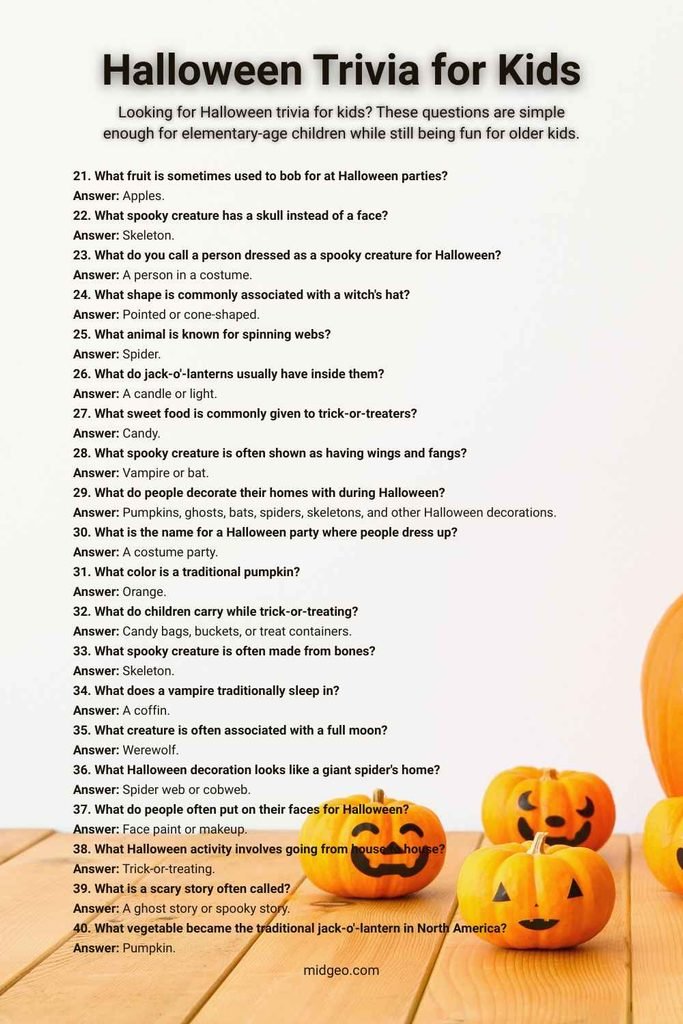 halloween trivia for Kids