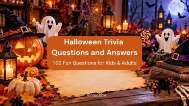 Halloween Trivia Questions and Answers: 100 Fun Questions for Kids & Adults 3 halloween trivia questions and answers with pumpkins